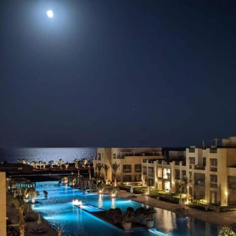 Property building, Night, City view, Pool view, Swimming pool