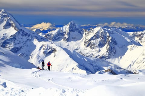 Natural landscape, Winter, Skiing, Mountain view