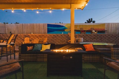 Patio, Night, Seating area