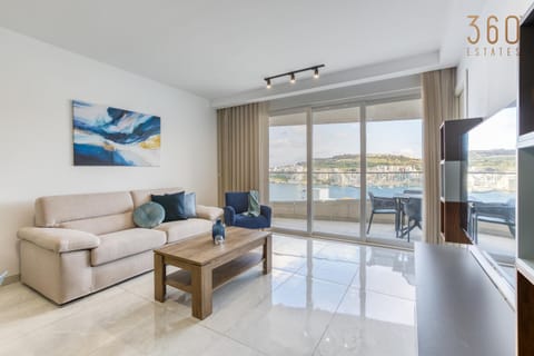 Waterfront 3BR home, with private balcony by 360 Estates Condo in Saint Paul's Bay