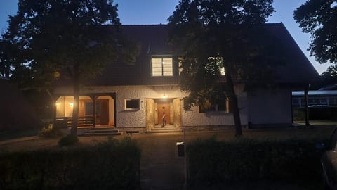 Property building, Night, Garden, Garden view