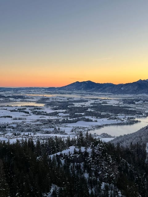 Nearby landmark, Natural landscape, Winter, Lake view, Mountain view, Sunset