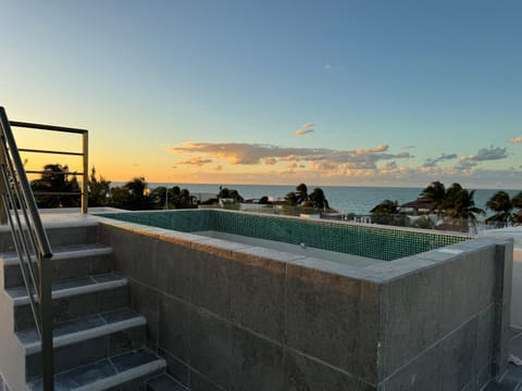 Natural landscape, Pool view, Sea view, Swimming pool, Sunset