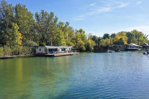 Property building, Spring, Day, River view