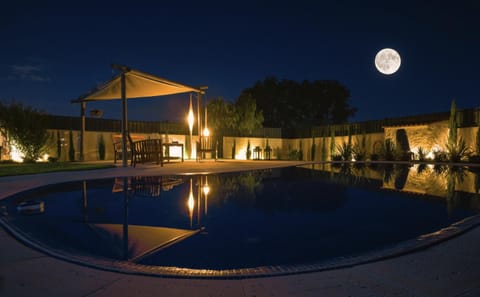 Night, Pool view, Swimming pool