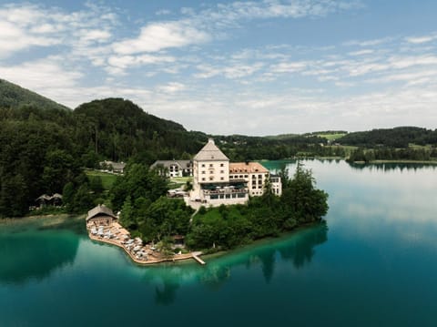 Property building, Natural landscape, Lake view