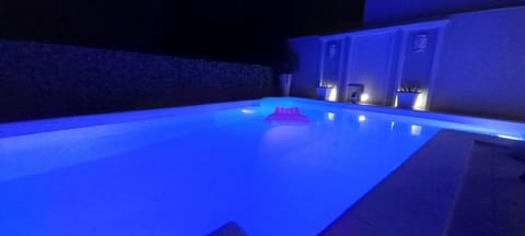 Night, Pool view, Swimming pool