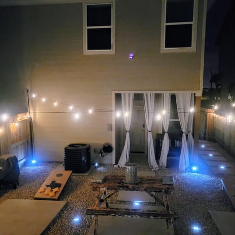 Patio, Night, Seating area