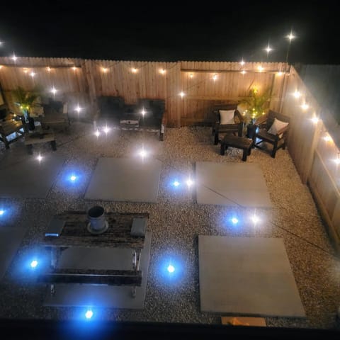 Patio, Night, Seating area