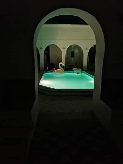 Patio, Patio, Night, Pool view, Swimming pool