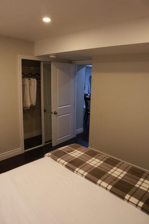 Bed, wardrobe