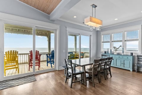 Spectacular Oceanfront Home w Private Pool & Elevator Overlooking the Pier House in Oak Island