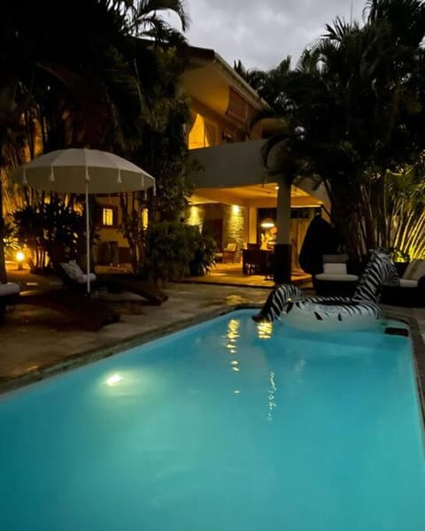 Night, Pool view, Swimming pool