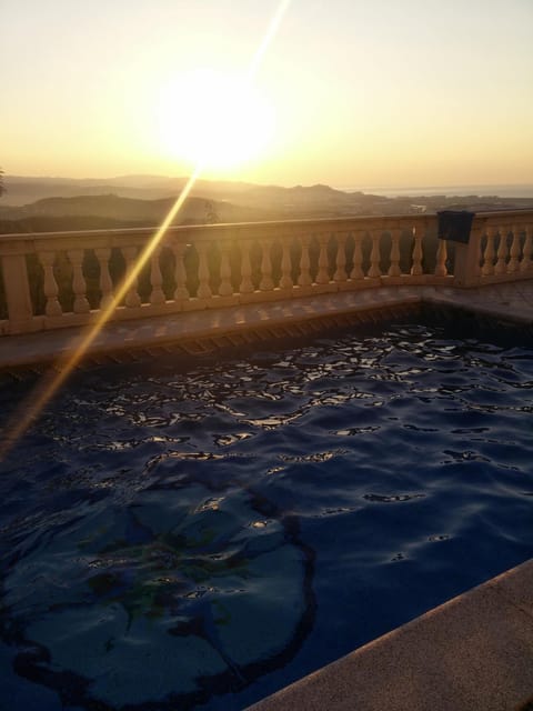 Natural landscape, Pool view, Swimming pool, Sunrise