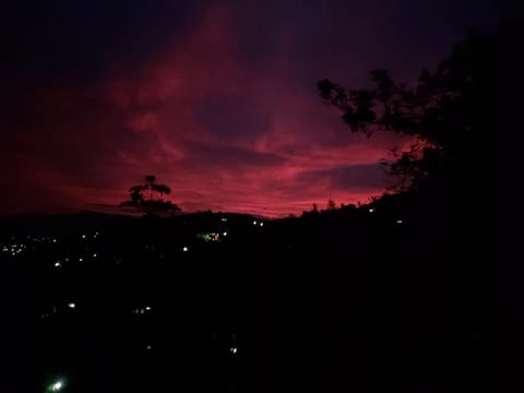 Night, Natural landscape, City view, Mountain view, Sunset