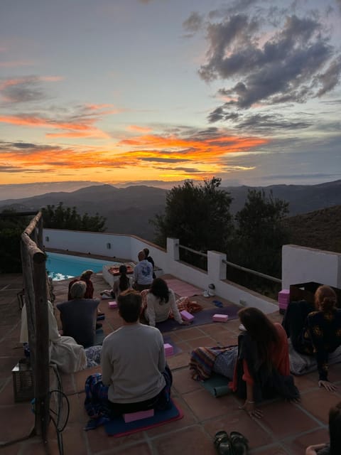 Natural landscape, Mountain view, Sunset, group of guests