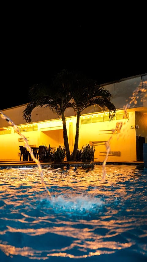 Night, Pool view, Swimming pool