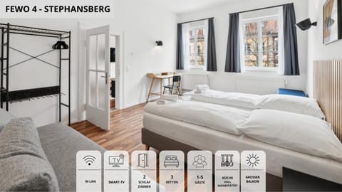 NEU KapApart15 - 6 schöne FeWos mit Einbauküche, Bad und Balkon in der Altstadt auf Bambergs Insel Apartment in Bamberg