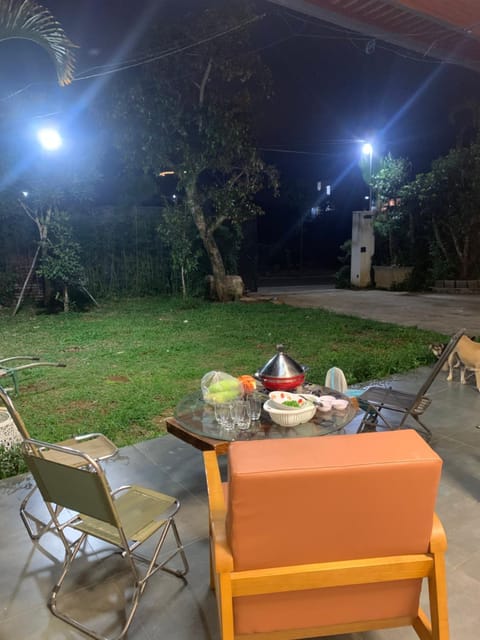 Patio, Night, Garden, Seating area, Dining area, Garden view