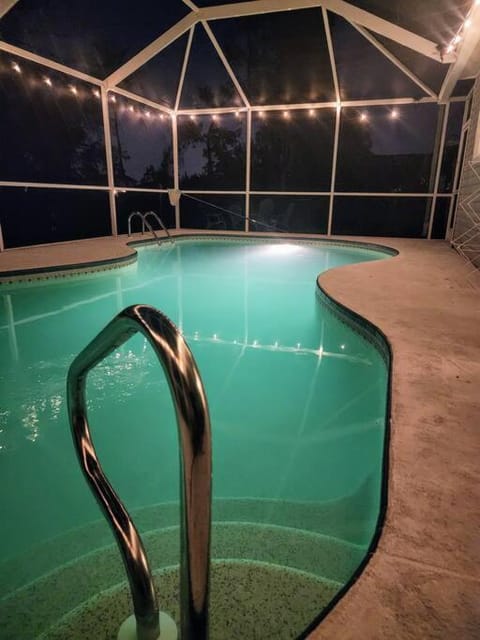 Night, Pool view, Swimming pool