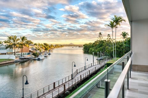 View (from property/room), Balcony/Terrace, River view, Sunset