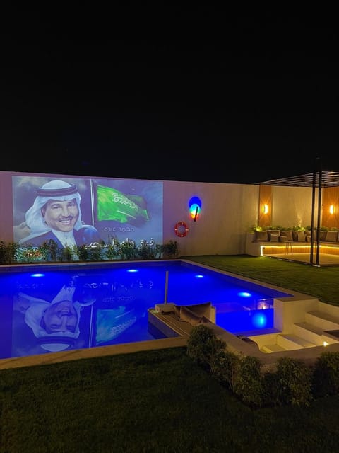 Night, Pool view, Swimming pool