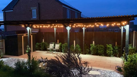 Patio, Night, Garden, Garden view