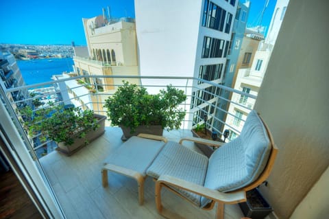 Roof terrace, Seaview 3 bedroom penthouse GOSLM-11 Condo in Sliema