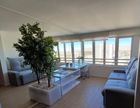 Living room, Seating area, City view