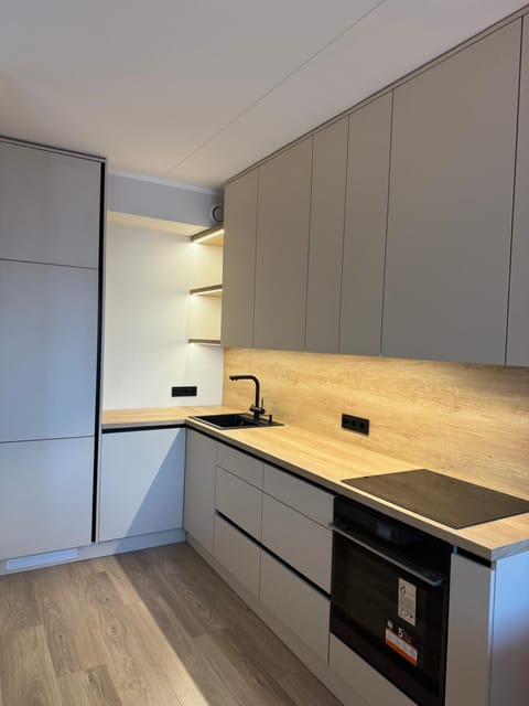 Kitchen or kitchenette, minibar, stove