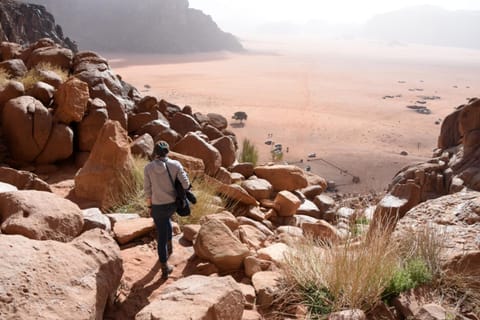 People, Natural landscape, Hiking, Mountain view, group of guests