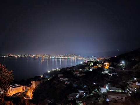 Night, Natural landscape, Bird's eye view, City view, Sea view