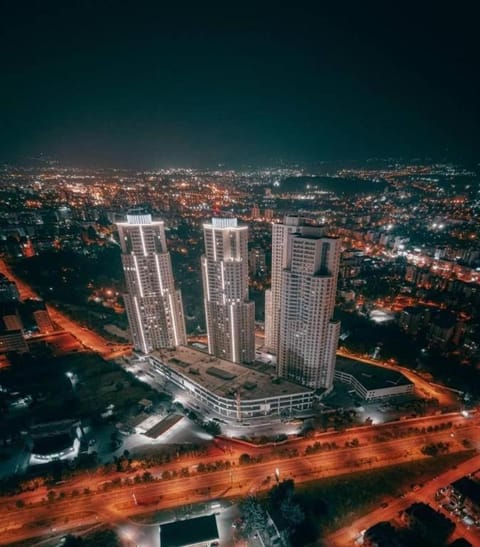 Property building, Night, Bird's eye view, City view