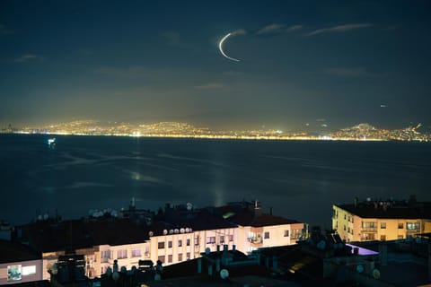 Night, City view, Sea view