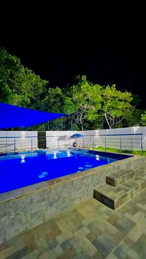 Night, Pool view, Swimming pool