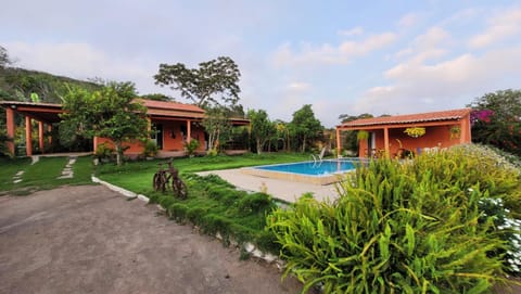 Property building, Natural landscape, Garden, Garden view, Pool view, Swimming pool