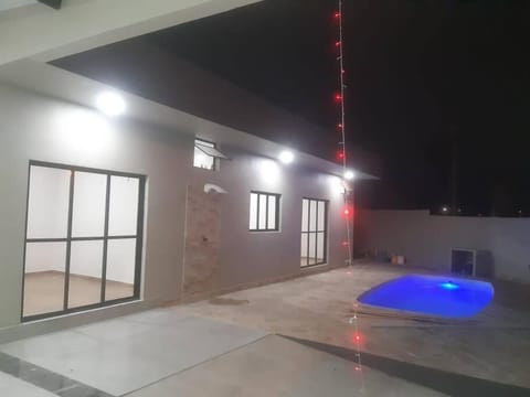 Patio, Night, Pool view, Swimming pool