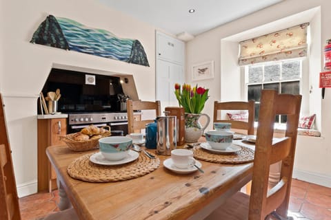 Dining area, oven, stove, kitchen