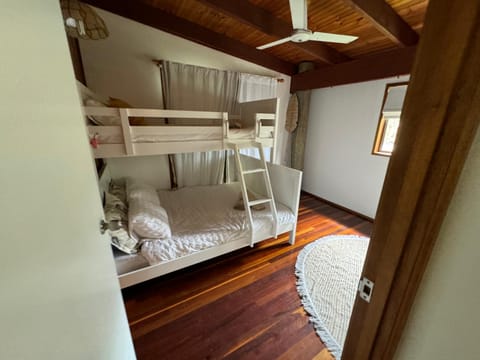 Bedroom, bunk bed, fireplace