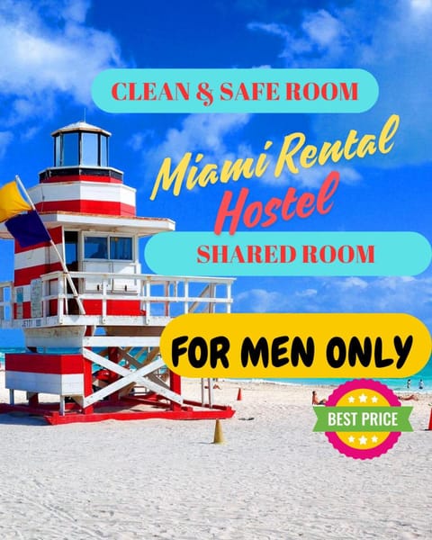 103 Miami Shared Rooms for Men Central Comfortable, Affordable Hostel in Miami