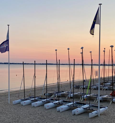 Beach, Sea view, Sunset