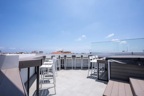 Patio, Natural landscape, Dining area, Sea view