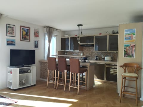 Kitchen or kitchenette, minibar, oven