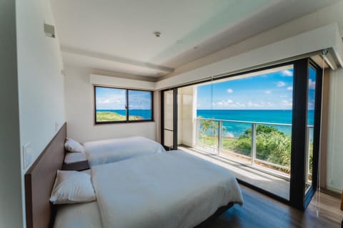 Bed, Natural landscape, View (from property/room), Bedroom, Sea view