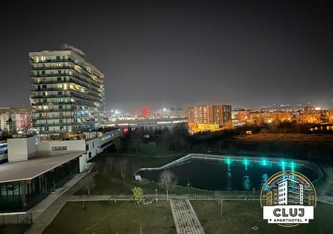 Property building, Night, Garden, City view