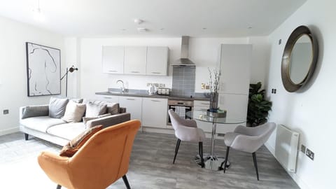 Kitchen or kitchenette, Living room, Dining area