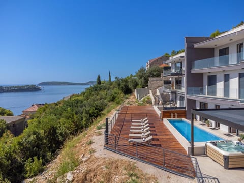 Patio, View (from property/room), Sea view, Swimming pool