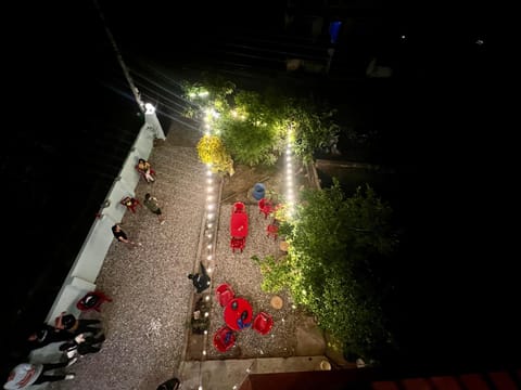 Night, Bird's eye view, Garden, Garden view, group of guests