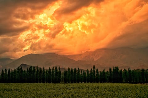 Natural landscape, Mountain view, Sunset