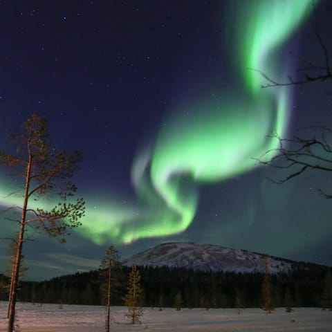 Night, Natural landscape, Winter
